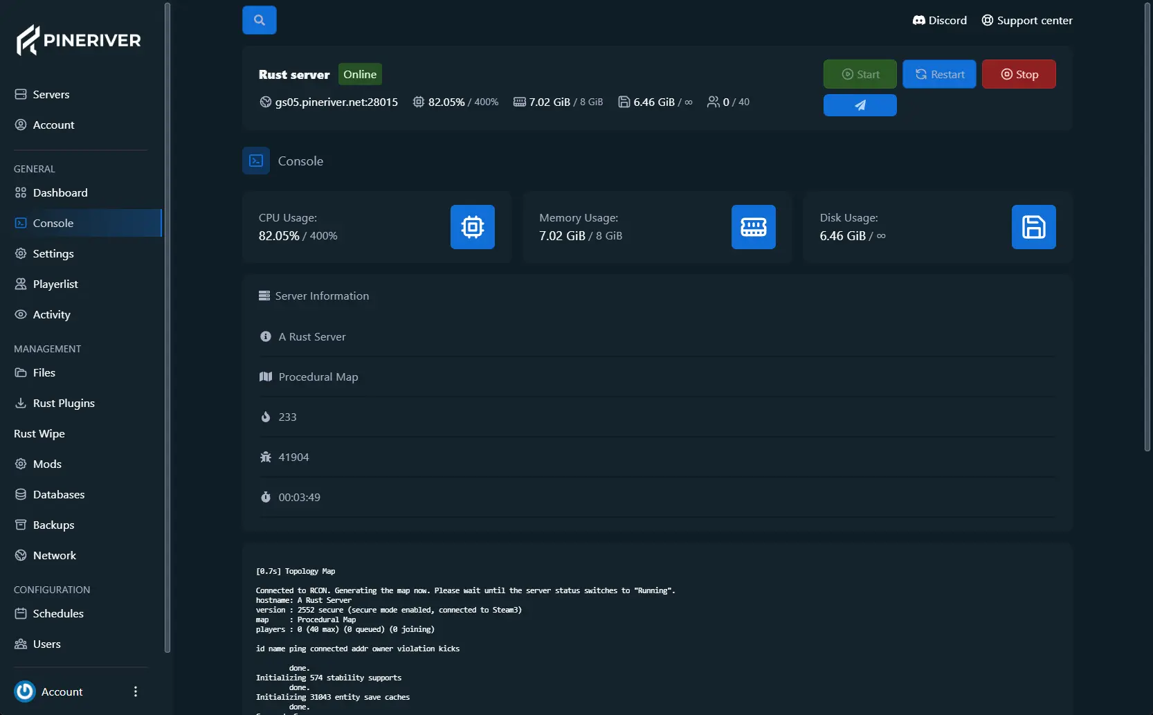 Gamecontrolpanel overview